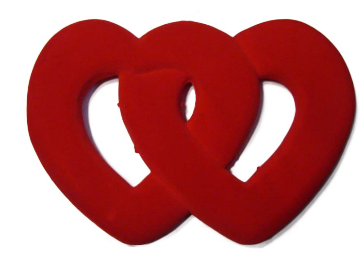 Srdce semiš dvojité 55x40cm červené | Dekorace - Párty